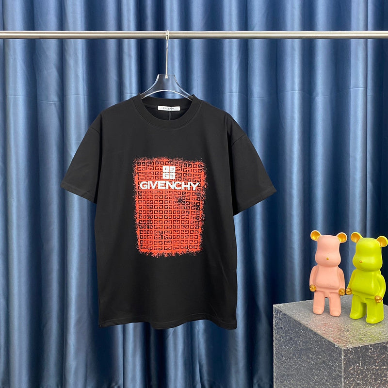 Front view of Givenchy luxury clothing with monogram-inspired silhouette