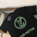 Close-up detail shot of Louis Vuitton cotton t-shirt with streetwear-inspired cut