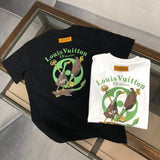 Close-up detail shot of Louis Vuitton cotton t-shirt with streetwear-inspired cut