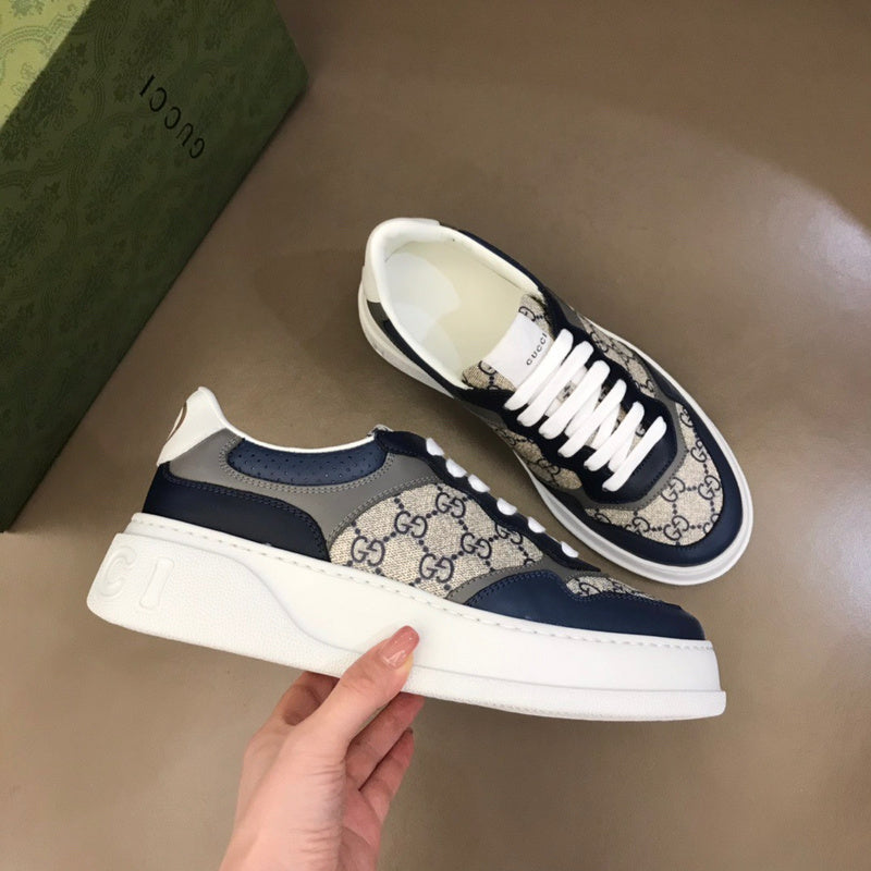 Gucci Streetwear sneakers in neutral cream breathable knit upper front view