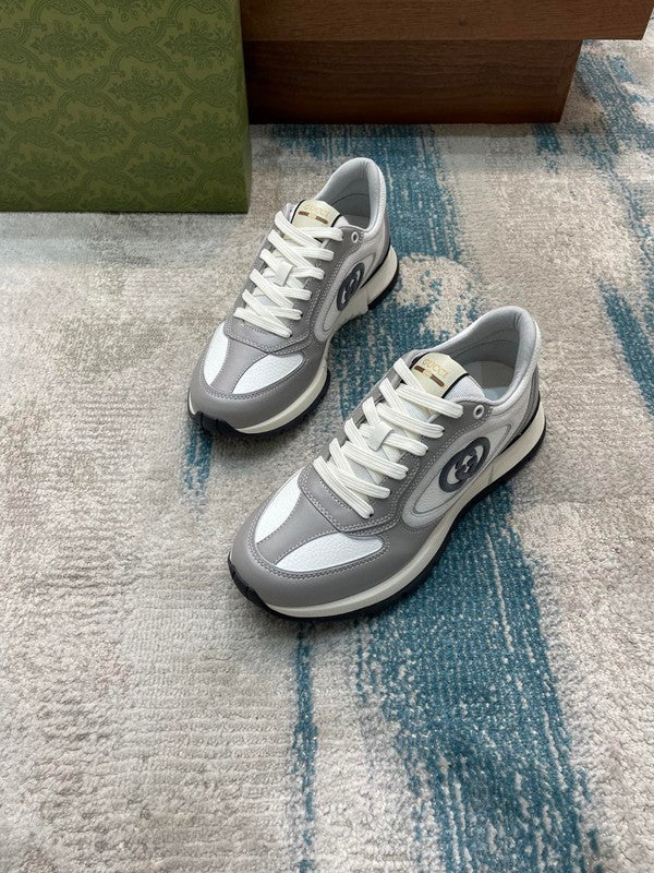 Gucci neutral cream luxury sneakers view 9 signature lace-up style