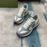 Gucci neutral cream luxury sneakers view 9 signature lace-up style