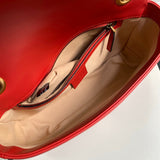 Close-up detail of structured classic women's handbag – women's designer-style accessory
