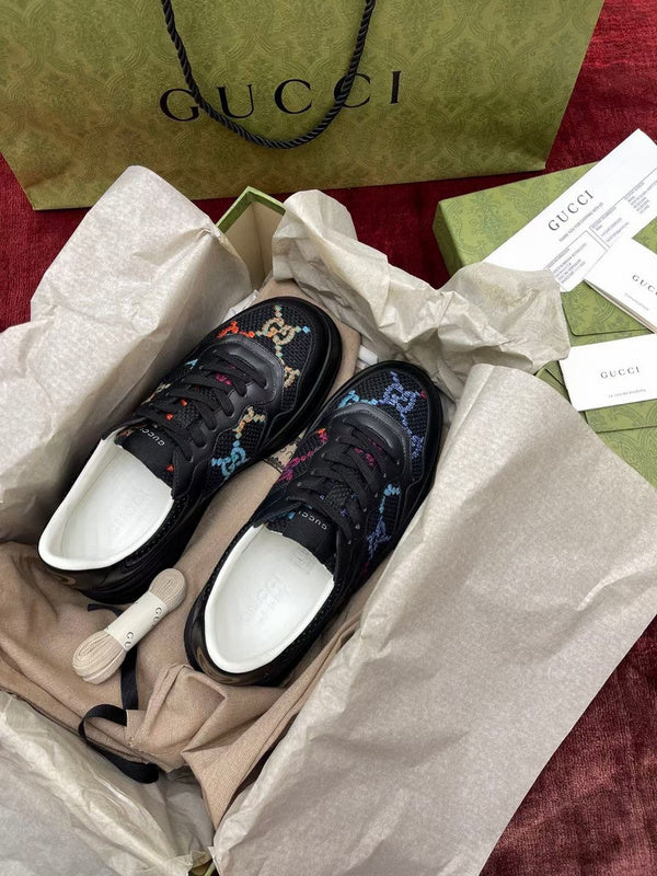 Gucci sneakers detailed view showing premium designer craftsmanship