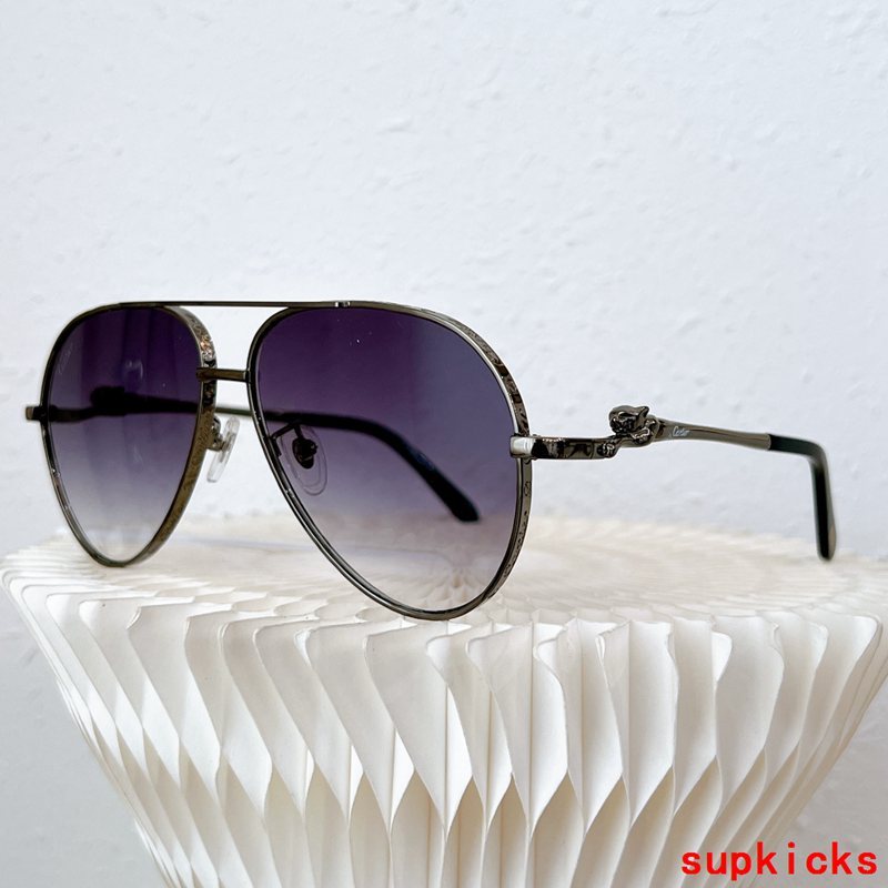 Close-up detail view of Cartier unisex sunglasses