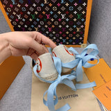 Louis Vuitton Grey Pointed-Toe Flats - Detail Shot of Craftsmanship