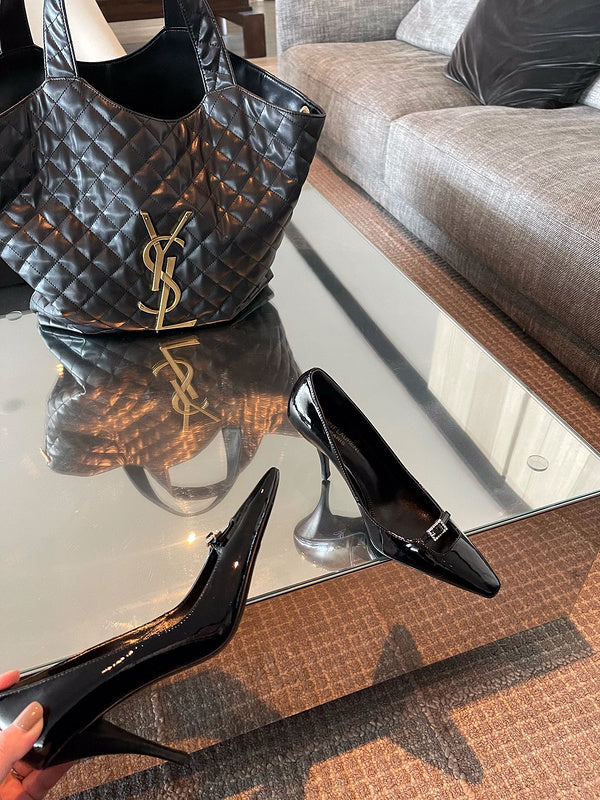 Saint Laurent luxury shoes detail shot