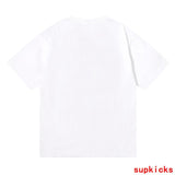 Side profile of Rhude luxury clothing with label-forward styling