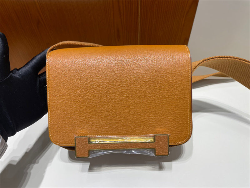 Side view of sophisticated structured handbag