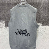 Front view of Louis Vuitton luxury clothing with logo-detail design