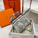 Poised bag shown from front angle