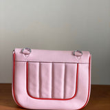 Close-up detail of statement bag design
