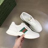 Gucci Luxury sneakers in clean off-white padded collar comfort front view