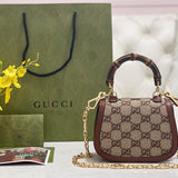 Front view of Gucci Bamboo 1947 Crystals Mini Bag premium mini bag