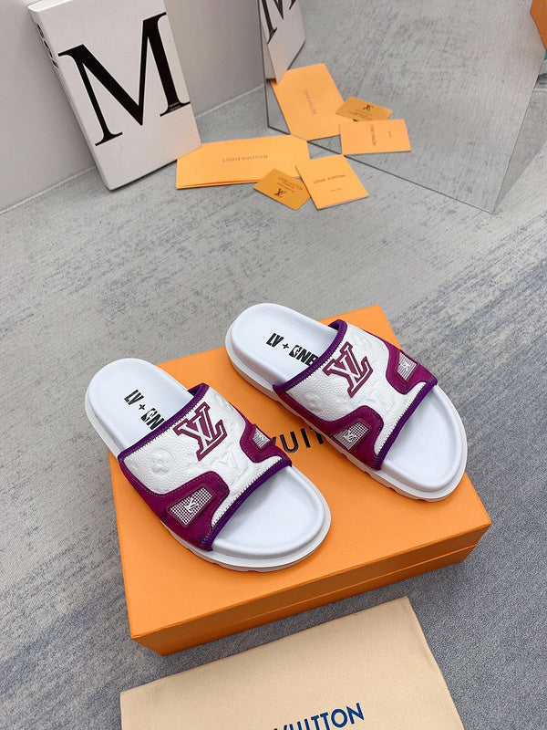 Louis Vuitton Nude Pointed-Toe Flats - Full Silhouette View