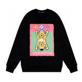 Front view of Louis Vuitton luxury clothing with logo-detail design
