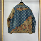 Close-up detail shot of Louis Vuitton luxury clothing with contemporary cut