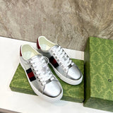 Gucci neutral cream luxury sneakers view 7 breathable knit upper