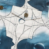 Front view of Louis Vuitton luxury clothing with signature branding