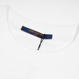 Flat lay presentation of Louis Vuitton luxury clothing with logo-detail design