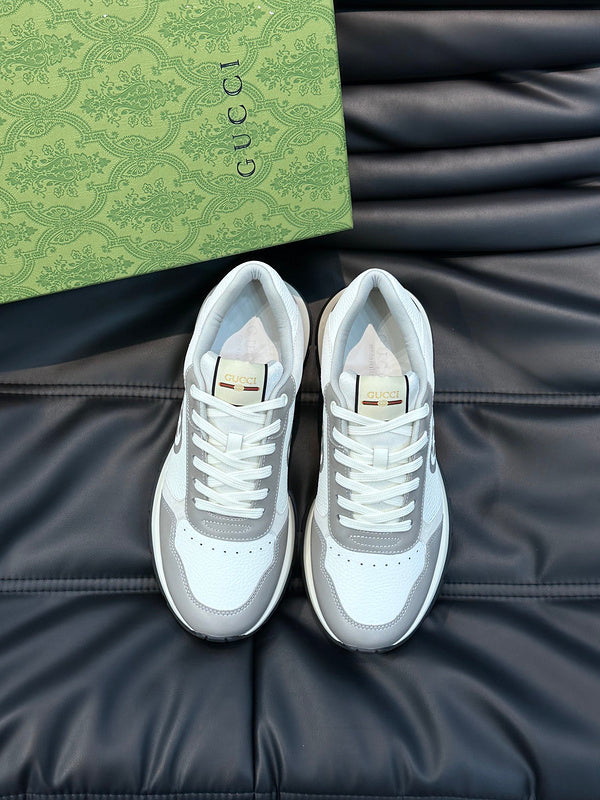 Gucci classic monochrome luxury sneakers view 5 heritage-inspired look