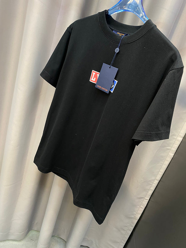 Close-up detail shot of Louis Vuitton cotton t-shirt with tailored silhouette