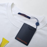 Flat lay presentation of Louis Vuitton luxury clothing with contemporary cut