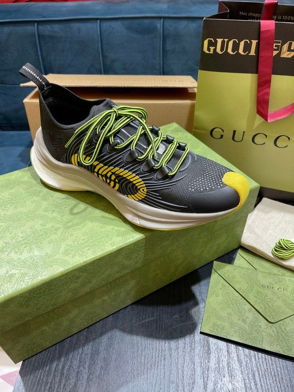 Gucci stone beige luxury sneakers view 7 bold athletic profile