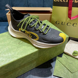 Gucci stone beige luxury sneakers view 7 bold athletic profile