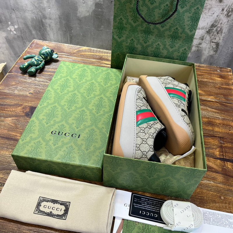 Gucci sneakers detailed view showing premium designer craftsmanship