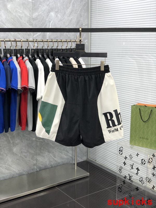 Side profile of Rhude luxury clothing with streetwear-inspired cut