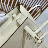 Side view of balanced structured handbag