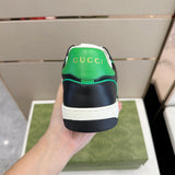 Side profile of Gucci stone beige sneakers premium leather build