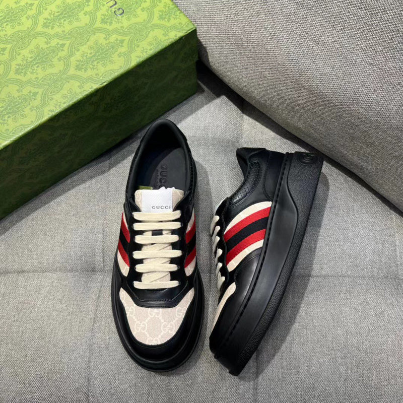 Gucci two-tone luxury sneakers view 4 sleek tonal finish