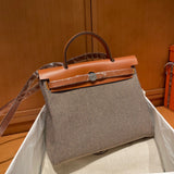Side view of statement structured handbag