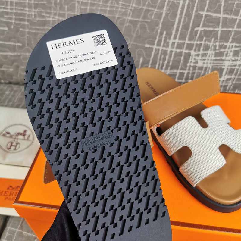 Hermès Burgundy Crisscross Strap Sandals - Back View