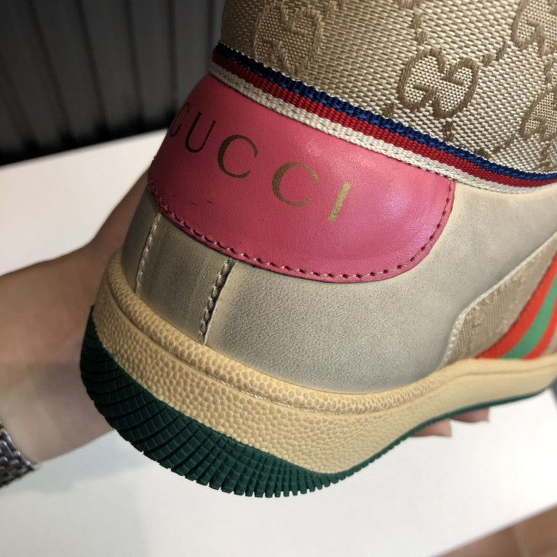 Gucci neutral cream luxury sneakers view 7 minimalist modern build