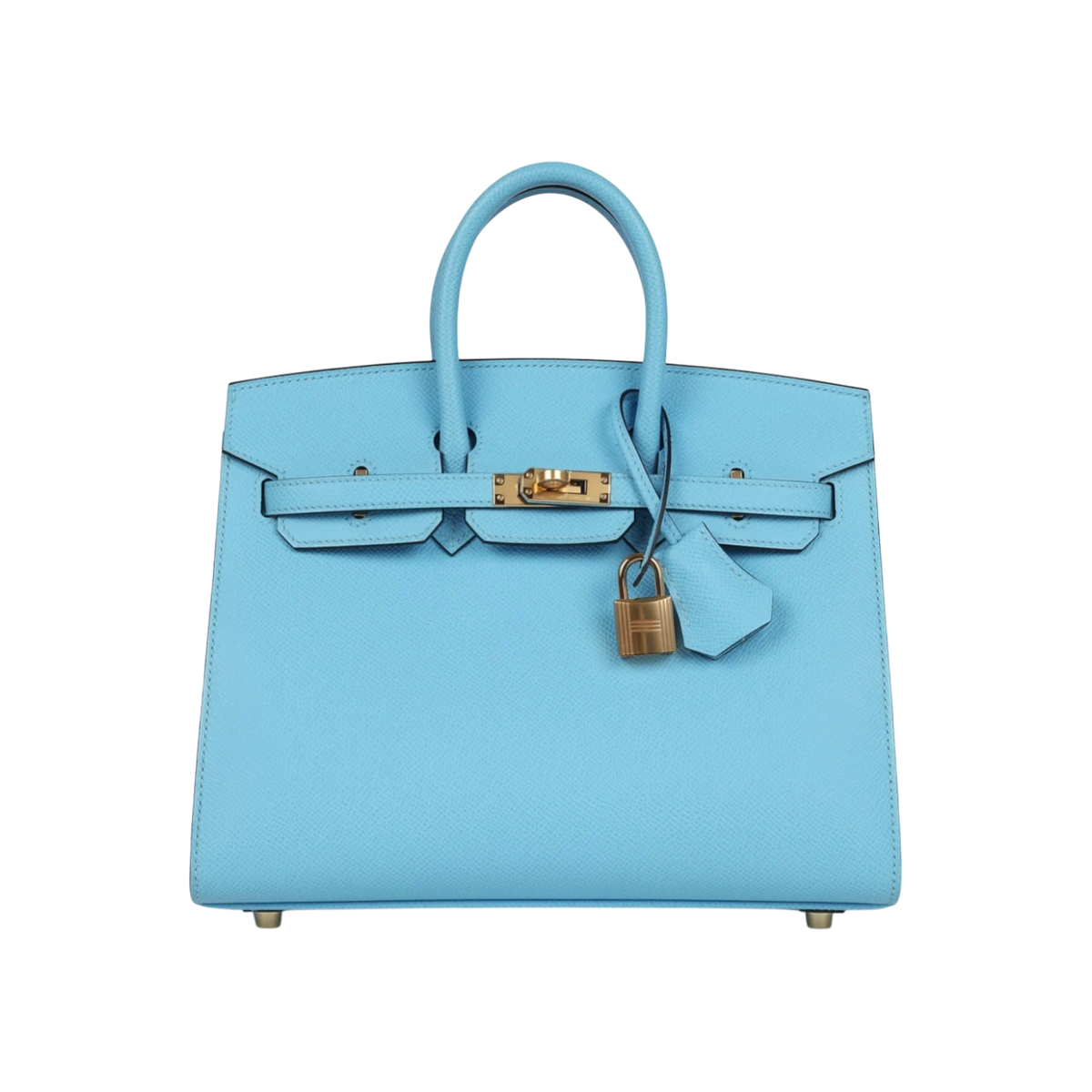 HermÃ¨s Birkin Sellier 25 Celeste Epsom Gold Hardware