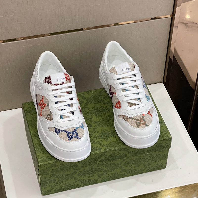 Gucci muted earth tones luxury sneakers view 10 retro runner design