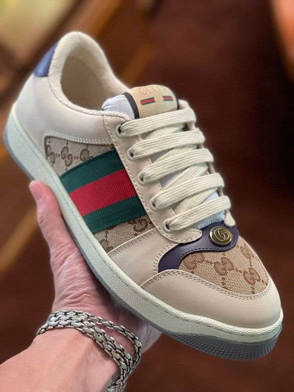 Gucci Casual sneakers in all-black retro runner design front view