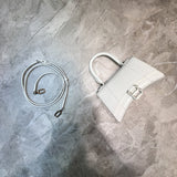 Contemporary Faux Leather Handbag - Sleek Minimalist Lines | Women's Statement Accessory #855 - side angle view (image 2) of designer-inspired handbag