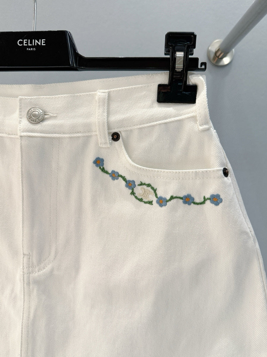 Celine Denim Skirt detail shot – designer craftsmanship and quality
