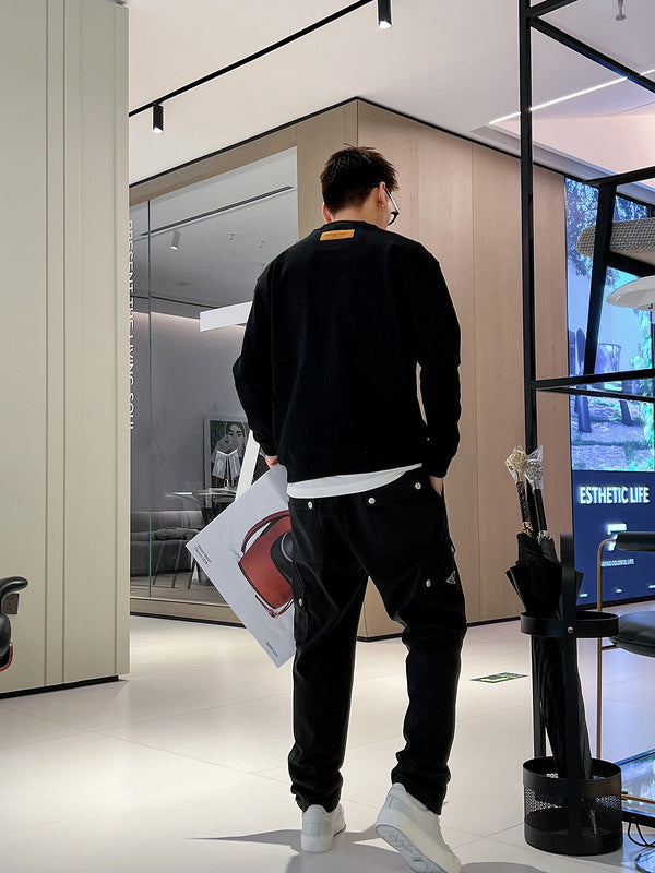 Back view of Louis Vuitton luxury clothing with contemporary cut