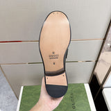 Side profile of Gucci soft grey sneakers padded collar comfort