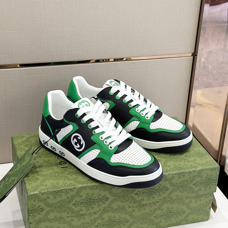 Gucci Fashion sneakers in stone beige premium leather build front view