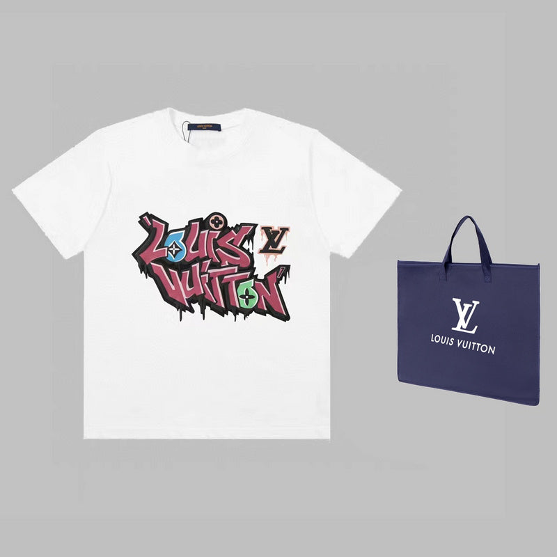 Front view of Louis Vuitton cotton t-shirt with logo-detail design