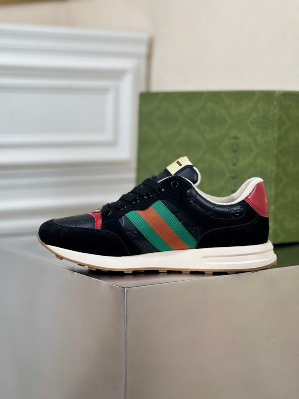 Gucci classic monochrome luxury sneakers view 5 heritage-inspired look
