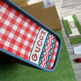 Close-up detail of curated bag design