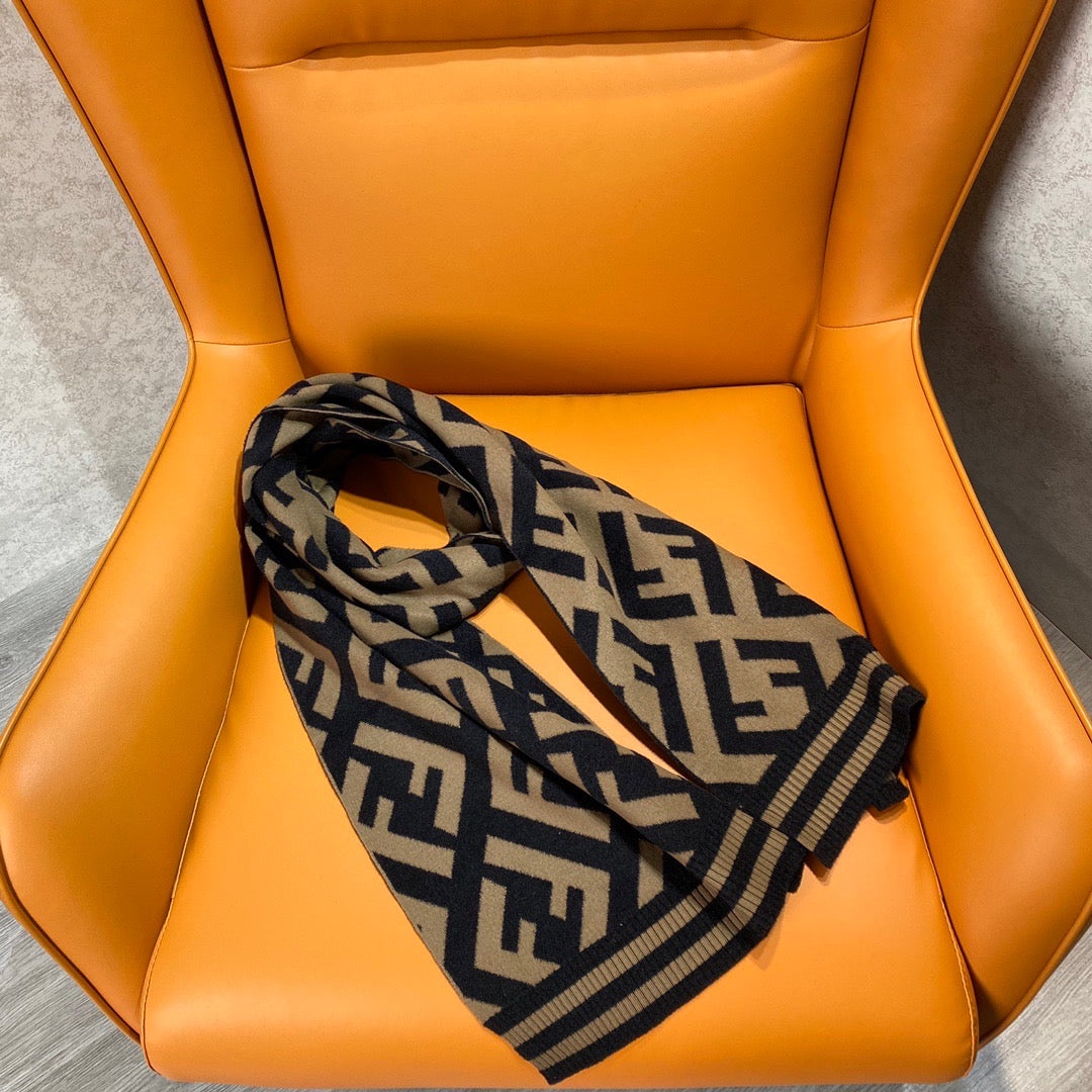 Front view of Fendi premium Scarf with iconic logo hardware