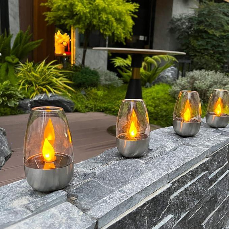 6Pack Solar Power Tea Lights Outdoor Flameless Flicker IP65 Waterproof Table Lamp LED Candles